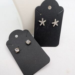 Elegant Rhinestone Starfish and Stud Earrings Set